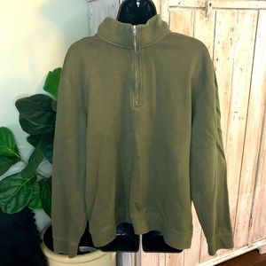 Men’s olive green Calvin Klein quarter zip shirt Sz L